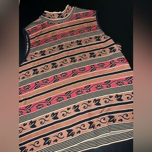 St. John Vintage Striped Sleeveless Mock Neck Top Size Large  EUC